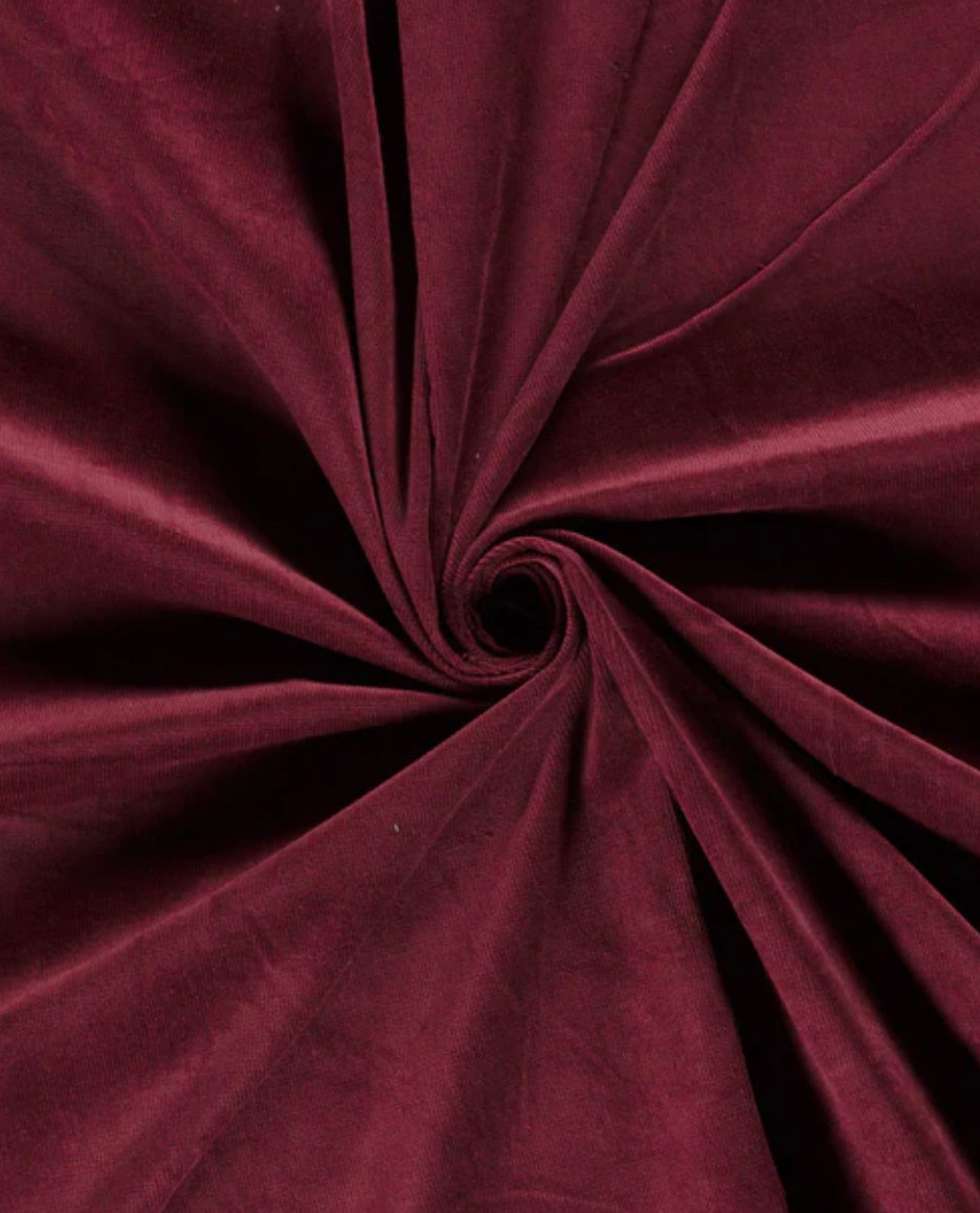 NADELCORD STRETCH 16W STOFF UNI Bordeaux