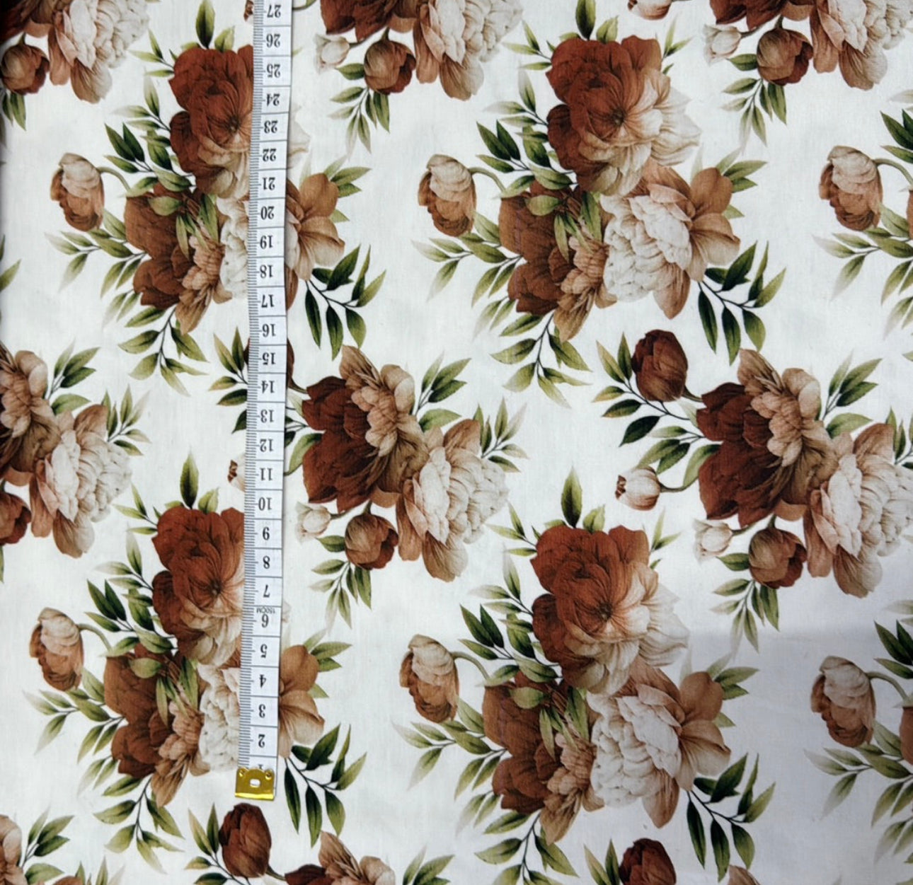 Baumwolle Jersey Stoff Blumen |Blätter | Meterware | Öko Tex 100