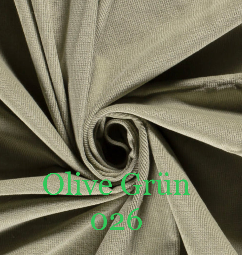 NADELCORD STRETCH 16W STOFF UNI Olive Grün