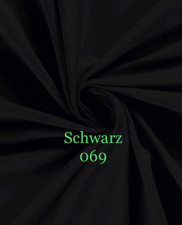 Baumwolljersey Uni Meterware  240gr/m2 Schwarz